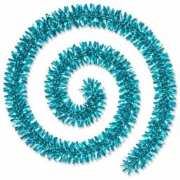 2 Pcs Chunky Christmas Tinsel Garland 2m Aqua Blue Xmas Decoration