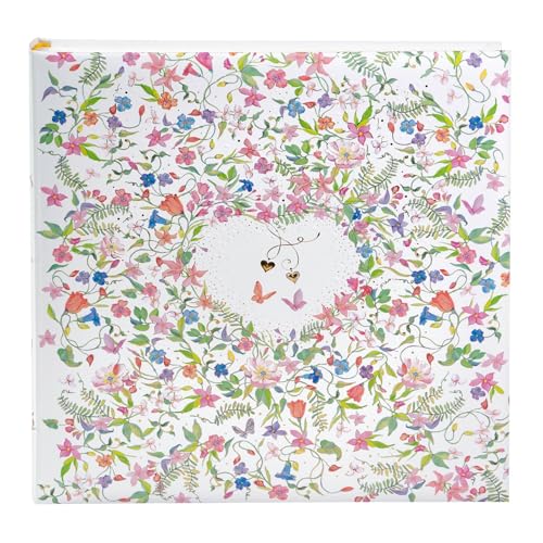 goldbuch Charming Heart Wedding Photo Album with 60 White Pages and Glassine Dividers Memory Album Floral Heart Photo Album for Lovers 30 x 31 x 4 cm