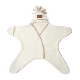 Clair de Lune Star Fleece Baby Wrap Blanket 12-18 Months (Cream)
