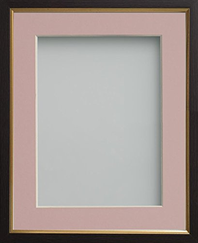 Frame Company Drayton Range Gold Insert Picture Photo Frame with Pink Mount for Image Size 6 x 4-Inch, Plastic, Black, 12x10-inch