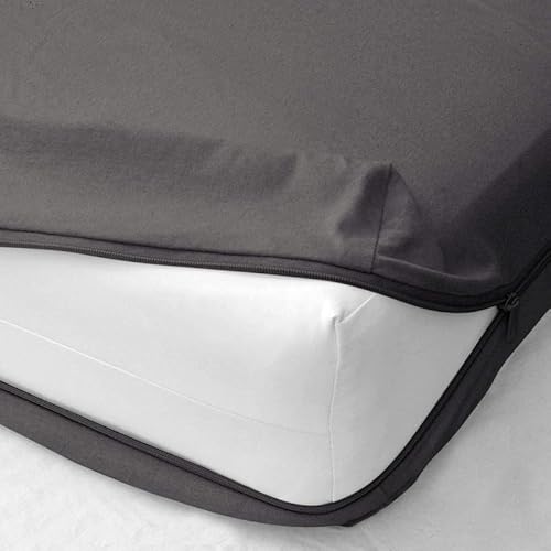 Zipper Fitted Sheet - Brushed Hotel Quality Bottom Sheet 16 inch Extra Deep Pocket Soft Microfiber -Shrinkage and Fade Resistant-Easy Care -1 Fitted Sheet Only (Dark Grey, Full)