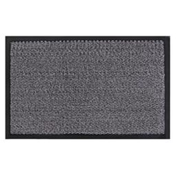 JVL Heavy Duty Commodore Vinyl Backed Barrier Doormat, 120x170cm, Grey Black Fleck
