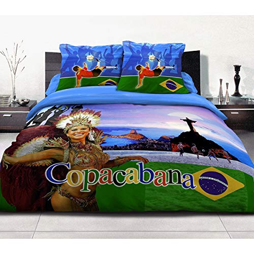 Home Passion 54202 57 Yarns Place Copacabana Cotton Blue Duvet Cover 220 x 240 cm Linen, Pack of 3