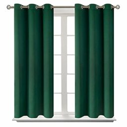 BGment Blackout Curtains for Bedroom - Grommet Thermal Insulated Room Darkening Drapes for Living Room, Set of 2 Panels (38 x 45 Inch, Emerald Green)