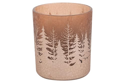 Cosy Home Set of 6 Cracke Trees Crystal Candlesticks, Old Pink, 7 x 7 x 8 cm