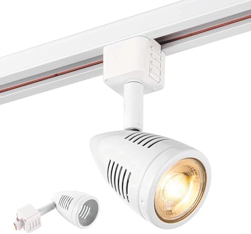 Bullett Multi Directional Bullet Design Gloss White Finish Mains Track GU10 LED Compatible Adjustable Spotlight Track Head Lighting (Pack of 6)
