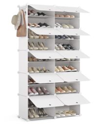 Mondeer 2x10 Tier Shoe Storage Cabinet Stores 40 Pairs, Shoe Rack, White