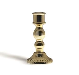 Excelsa Light Candle Holder, Glass, Gold, 8 x 8 x 15 cm