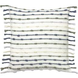 furn. Dhadit Feather Filled Cushion, Cotton, Polyester, Natural/Grey