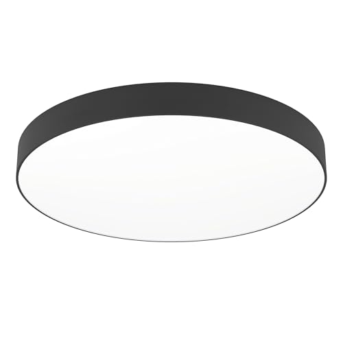 Eglo Connect.z Smart Home LED Ceiling Light Fixture Gallizzi-Z, Ø 69 cm, ZigBee, Matte, app and Voice Control Alexa, Warm to Cold White, RGB, dimmable Lighting, Black Flush Mount lamp