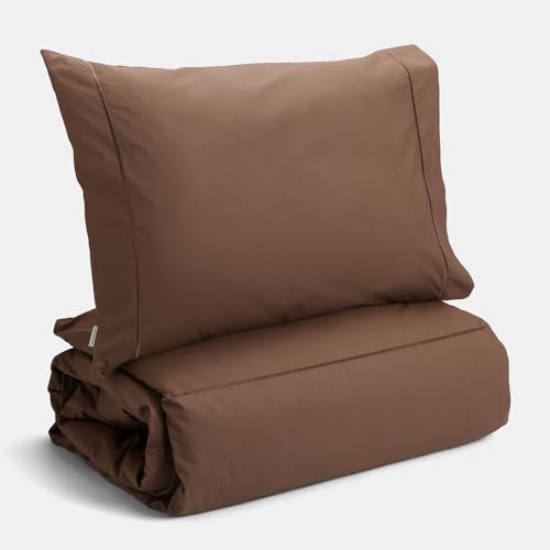 Bianca Plain Dyed Deep Taupe Duvet Cover Set 140 x 220 + 65 x 65 cm