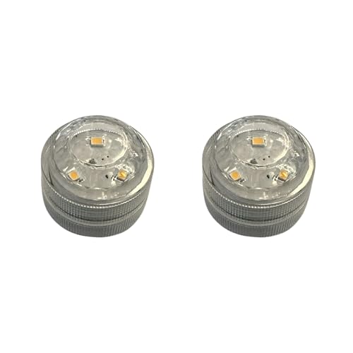 Nordic Lights Pack of 2 LED Light for Bone Porcelain White Dome - LED Battery-Powered Wireless Night Light - Versatile LED Tea Lights Ideal for Porcelain tealight Holder Domes. (White Light)