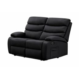 Kidsaw 2 Seater Sofa Manual Recliner in Black PU Material (Black)