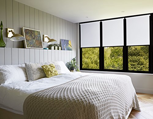 Amazon Basics Blackout Roller Blind, UV Protection, Thermal Insulated, Trimmable, No Drill Blinds for Windows, 66 x 150 cm, Dark Grey