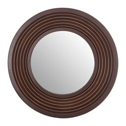 Premier Housewares Oval Wall Mirror/Brown Mirrors For Bathroom/Bedroom/Garden Walls Fancy Wall Mounted Mirrors For Hallway With Gold And Brown Finish 102 x 6 x 102