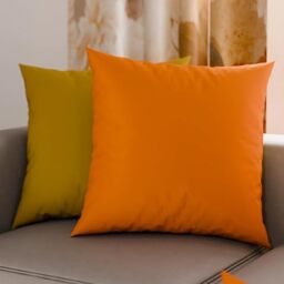 PETTI Artigiani Italiani - Pair of Pillow Cases 65 x 65 cm in Microfibre, Pillows for Bedroom Furniture, Sofa, Set of 2 Cushion Covers, Reversible Pillowcase Orange Yellow