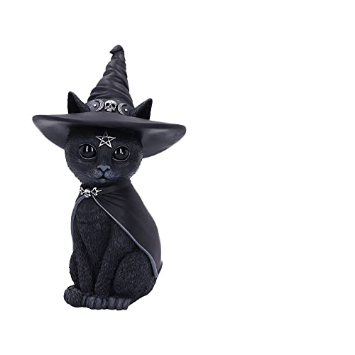 Nemesis Now Cult Cuties Purrah 30cm (Large), Resin, Black, Witch Cat Figurine, Scarily Adorable Bewitching Cat Figurine, Cast in the Finest Resin, Expertly Hand-Painted
