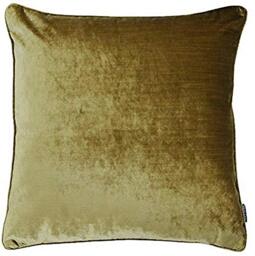 "Riva Paoletti Luxe Velvet Feather Filled Cushion - Gold - Soft Velvet Feel Fabric - Reversible - Hidden Zip Closure - Machine Washable - 100% Polyester Case - 55 x 55cm (22"" x 22"" inches)"