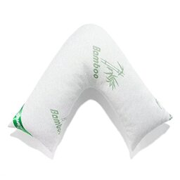 GC GAVENO CAVAILIA Luxury Bamboo V Shape Soft Cervical Contour Head Neck & Back Support Airflow Pillow, White, 76 x 47 cm (567707)