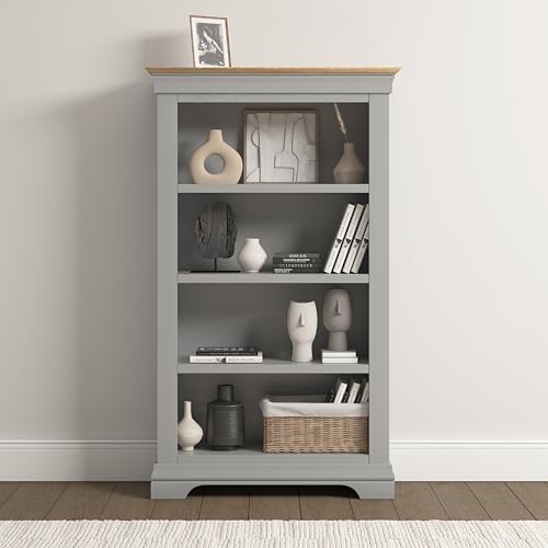 Seconique Bordeaux Bookcase in Pebble Grey/Oak