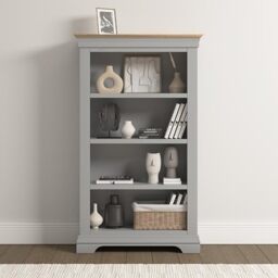 Seconique Bordeaux Bookcase in Pebble Grey/Oak