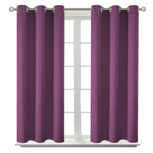 BGment Room Darkening Curtains 54 Inches Long - Grommet Thermal Insulated Drapes Window Treatment Curtains for Bedroom, 2 Panels, 38 x 54 Inch, Eggplant Purple