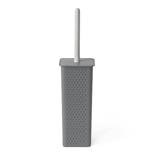 TATAY Toilet Brush - BPA-Free Recycled Plastic Toilet Brushes - Made in Spain - Compact and Functional Design - 9.5 x 9.5 x 39.5 cm - Bohol Collection - Anthracite Grey