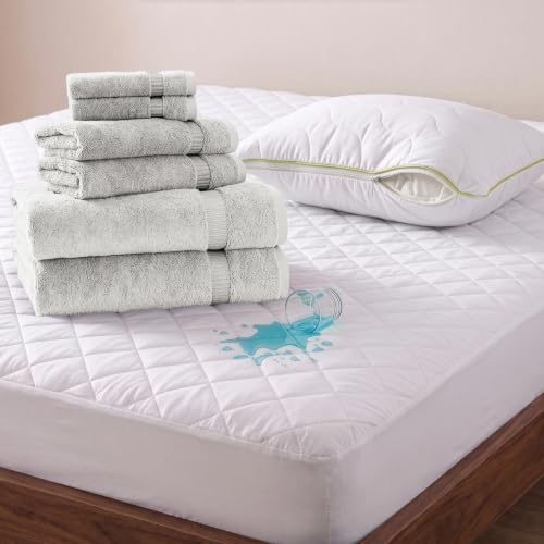 BERIBO Comfort Towel Set with Pillow & Mattress Protector (Single, Stone)