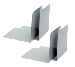 Alco-Albert 4302-10-4 Metal Bookends, Pack of 4, Grey, 14 x 14 x 12.5 cm, for School, Office and Home