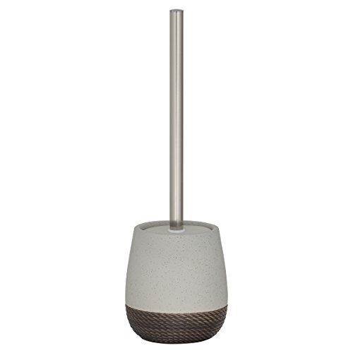 Sealskin Braid Toilet Brush and Holder, Ceramic, Light Grey, 11.5 x 26 x 11.5 cm