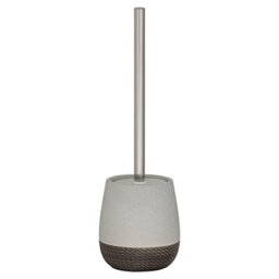 Sealskin Braid Toilet Brush and Holder, Ceramic, Light Grey, 11.5 x 26 x 11.5 cm