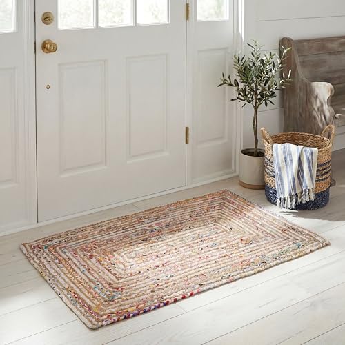 Safavieh Boho Rug for Living Room, Dining Room, Bedroom - Cape Cod Collection, Short Pile, in Multi, 76 X 122 cm