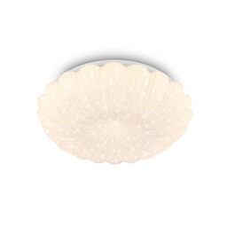 BRILONER - LED Ceiling Light with Starry Sky Effect, Warm White 3000K, Wavy Edge Design, Ceiling Lights Living Room, LED Lights for Bedroom, Kitchen Light, 28.5 x 7.5 cm, White