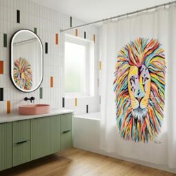 Croydex Steven Brown Lewis McZoo Shower Curtain, Multicolour, 1800x1800