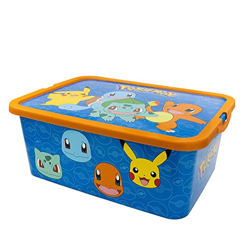 Pokemon Storage Box 13 Litre Click Lock Lid for Kids Toy Box - STOR