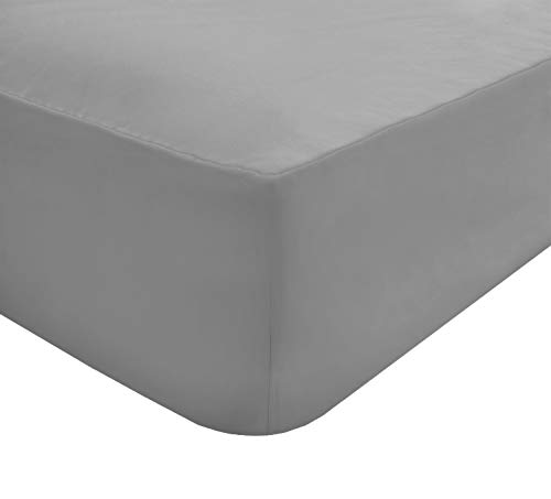 Sleepdown 100% Egyptian Cotton 200 Thread Count Flat Sheet Super Soft Cosy Luxury Bedding Bedsheet Bed Linen - King - Silver
