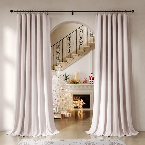 Beauoop Velvet Curtains for Bedroom Living Room Pink 52x84 2 Panels - Soft Luxury Room Darkening Drapes Thermal Insulated Soundproof 84 Inches Long Window Treatments Rod Pocket