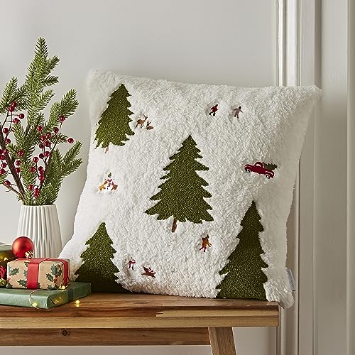 Catherine Lansfield Cosy Boucle Christmas Tree 45x45cm Cushion Neutral