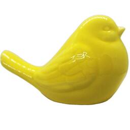 realideas New Yellow Bird Figurine, Ceramic Chubby Bird Figure Cottage Animal Bird Statue Decorations for Home Garden Decor Accents