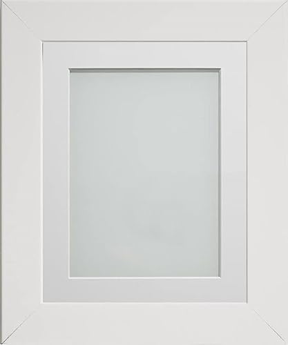 Frame Company Watson White Picture Photo Frame fitted with Perspex, 24x18 inch with Off-White Mount for image size 18x12 inch