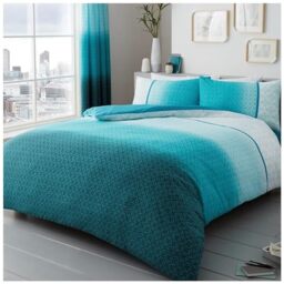 GC GAVENO CAVAILIA Comfy URBAN OMBRE Bed Set with Duvet Cover and Pillow Cases, Polyester-Cotton, Teal, Super King