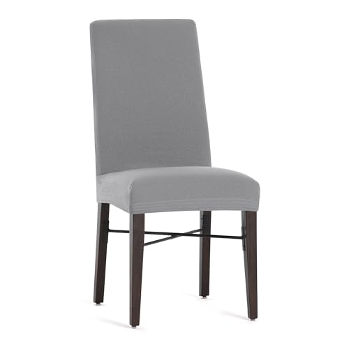 Eysa Pack of 2 Bi-Elastic Chair Covers with Backrest Grey Design Harlem Design