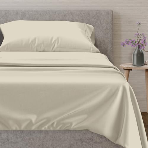 Mayfair Linen Bedding Collection 600 Thread Count Bedspread 100% Egyptian Cotton Sheet Set Sateen Weave Deep Pocket Premium Quality Bedding Set (Twin XL, Sand)