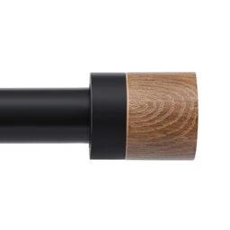 Wood Curtain Rods for Windows 48 to 84 Inches(4-7ft),1 inch Adjustable Window Curtain Rods with Imitation Wood Grain Finials,Heavy Duty Decorative Drapery Rod for Bedroom,Kitchen and patio