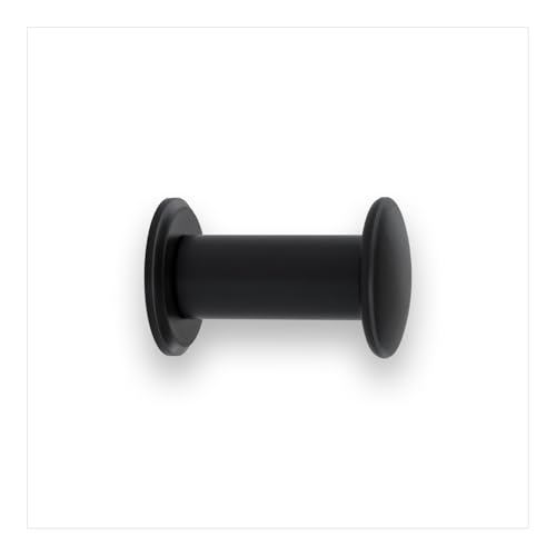 EVI Herrajes - Coat Hook - Bathroom Wall Hanger - Stainless Steel - Black Lacquered - for Hanging Clothes, Coats or Towels- Towel Rack with Invisible Screw - 188CBNG