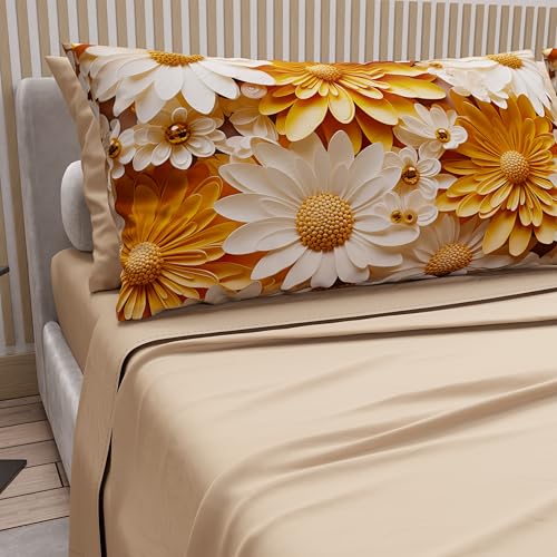 PETTI Artigiani Italiani - Cotton Sheets with Pillowcases in Digital Print, French Quarter, Complete Top and Bottom Sheet with Corners, Floral 05 2 Beige, 100% Made in Italy