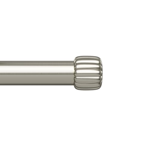 "Umbra Cleo Curtain 1"" Rod for Window Drapery, Adjustable Length 36"" to 66"", Set Includes Finials and Mounting Hardware, Nickel"