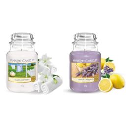 Yankee Candle Large Jar Candle - Clean Cotton & Lemon Lavender Scent - Long Burning: Up to 150 Hours