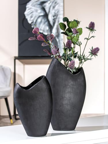 Casablanca Modern Decorative Vase Aluminium Vase Modern Decoration Living Room Gift Birthday Gift Colour: Anthracite Height 42 cm