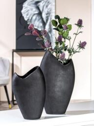 Casablanca Modern Decorative Vase Aluminium Vase Modern Decoration Living Room Gift Birthday Gift Colour: Anthracite Height 42 cm